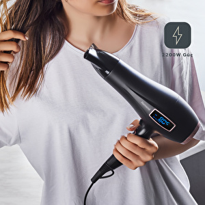 Homend Hairforce 4405H Dokunmatik Ekranlı İyonik Saç Kurutma Makinesi Siyah görseli 5