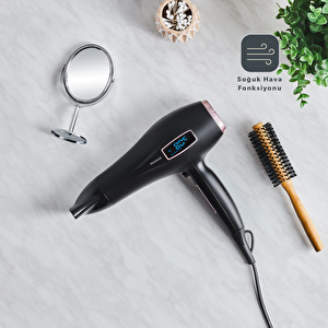 Homend Hairforce 4405H Dokunmatik Ekranlı İyonik Saç Kurutma Makinesi Siyah görseli 3