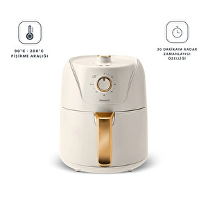Homend Airfryday 2504H 8 Farklı Programlı, 4,3 Litre Airfryer Krem görseli 9