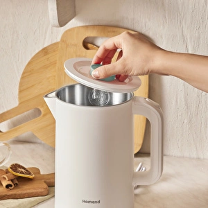 Homend Heatrow Cooltouch 1618H Paslanmaz Çelik El Yakmaz Gövdeli Su Isıtıcısı Mavi görseli 4