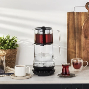 Homend Royaltea 1746H Konuşan Cam Çay Makinesi Siyah görseli 5