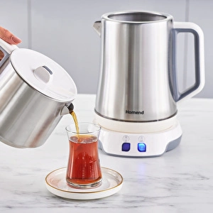Homend Royaltea Elegant 1775H Konuşan Çay Makinesi Inox Beyaz görseli 2