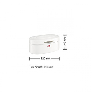 Wesco Single Elly Ekmek Kutusu 32 cm x 19,4 cm x 14 cm Beyaz görseli 5