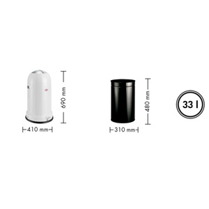 Wesco Kickmaster Çöp Kutusu 33 L Beyaz görseli 2