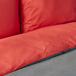 Nautica Home Pruva Kırmızı Antrasit Çift Taraflı Çift Kişilik Nevresim Yastık Seti görseli 5