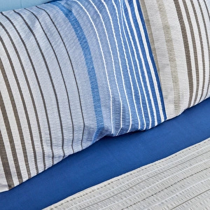Nautica Home Olympus Stripe Tek Kişilik Nevresim Takımı Blue görseli 4