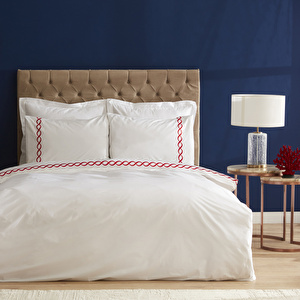 Nautica Home Billow Percale Çift Kişilik Nevresim Takımı Red görseli 1