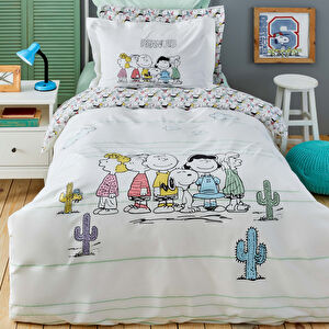 Peanuts by Karaca Home Cactus Tek Kişilik %100 Pamuk Nevresim Takımı görseli 1