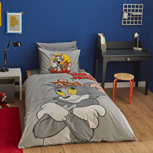 Karaca Home Tom ve Jerry Friends Forever %100 Pamuk Tek Kişilik Nevresim Takımı görseli 1