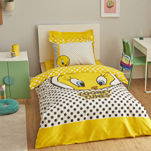 Karaca Home Looney Tunes Tweety %100 Pamuk Tek Kişilik Nevresim Takımı görseli 1