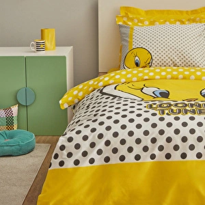 Karaca Home Looney Tunes Tweety %100 Pamuk Tek Kişilik Nevresim Takımı görseli 4