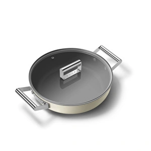 Smeg Cookware Krem Tencere Cam Kapaklı 28 cm görseli 4