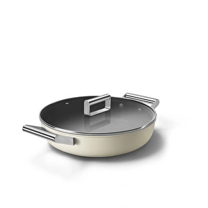 Smeg Cookware Krem Tencere Cam Kapaklı 28 cm görseli 5