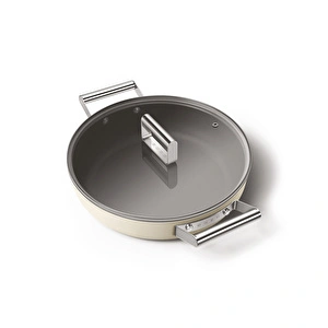 Smeg Cookware Krem Tencere Cam Kapaklı 28 cm görseli 10