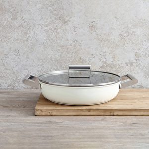 Smeg Cookware Krem Tencere Cam Kapaklı 28 cm görseli 18