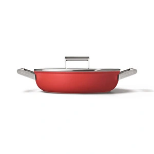 Smeg Cookware Kırmızı Tencere Cam Kapaklı 28 cm görseli 7