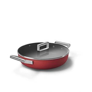 Smeg Cookware Kırmızı Tencere Cam Kapaklı 28 cm görseli 9