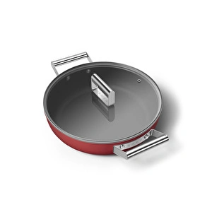 Smeg Cookware Kırmızı Tencere Cam Kapaklı 28 cm görseli 13