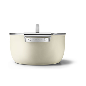 Smeg Cookware Krem Tencere Cam Kapaklı 26 cm görseli 3