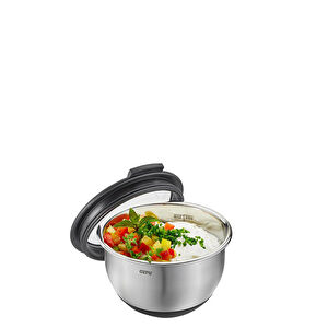 GEFU 12 CM Paslanmaz Çelik Salata Kasesi Kapaklı görseli 1
