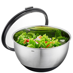 GEFU Paslanmaz Çelik Kapaklı Salata Kasesi 24 cm görseli 2