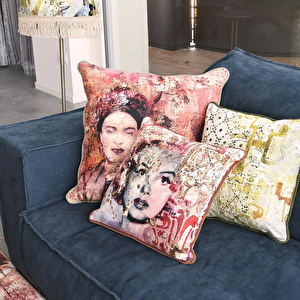 Baci Milano Memories Marilyn Kadife Yastık 45 cm x 45 cm  görseli 1