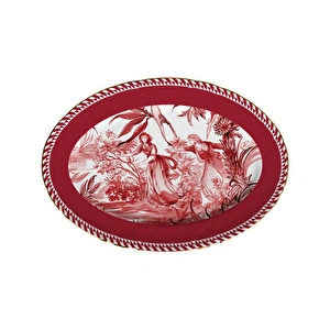 Baci Milano Le Rouge Porselen Oval Tabak 36x26 cm