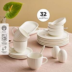 İstanbul Porselen Beray 32 Parça 6 Kişilik Kahvaltı Takımı