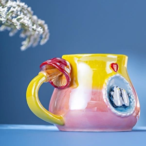 İstanbul Porselen Penguen Kupa 400 ML Pembe görseli 3