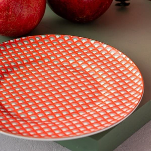 İstanbul Porselen Nar Fine Bone Pasta Tabağı Kırmızı 21 cm görseli 3