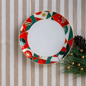 İstanbul Porselen Starlight Fine Bone New Year Yılbaşı Servis Tabağı 27 cm görseli 2