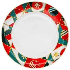 İstanbul Porselen Starlight Fine Bone New Year Yılbaşı Servis Tabağı 27 cm görseli 8