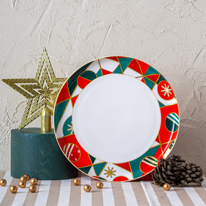 İstanbul Porselen Starlight Fine Bone New Year Yılbaşı Servis Tabağı 27 cm görseli 1