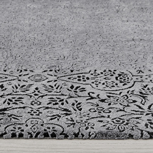 Kaşmir Halı Viskon Premium Damask Gri 160x230 cm görseli 5