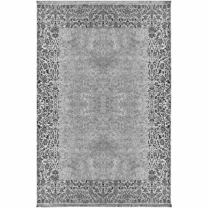 Kaşmir Halı Viskon Premium Damask Gri 200x290 cm görseli 2