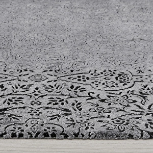 Kaşmir Halı Viskon Premium Damask Gri 200x290 cm görseli 5