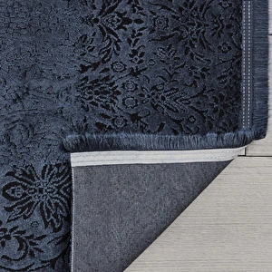 Kaşmir Halı Viskon Premium Damask Antrasit 200x290cm Halı görseli 4