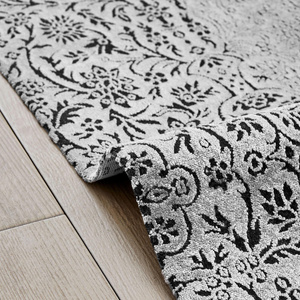 Kaşmir Halı Viskon Premium Damask Gri 80x300 cm görseli 3