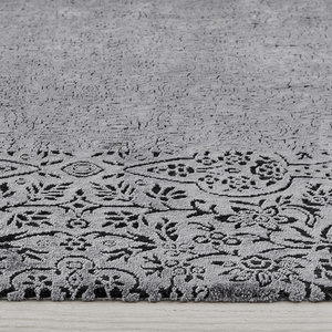 Kaşmir Halı Viskon Premium Damask Gri 80x300 cm görseli 6