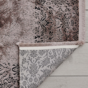 Kaşmir Halı Viskon Premium Damask Vizon 80x300 cm görseli 3