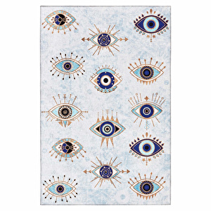 Kaşmir Halı Dekoratif Art Mutfak Nazar 120x180 cm görseli 3