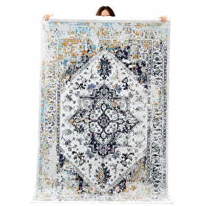Kaşmir Halı Dekoratif Art Retro Kirman 80x300 cm görseli 1