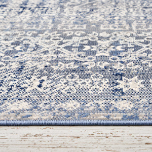 Kaşmir Halı 7/24 Alaca Kırkyama Mavi 80x150 cm görseli 5