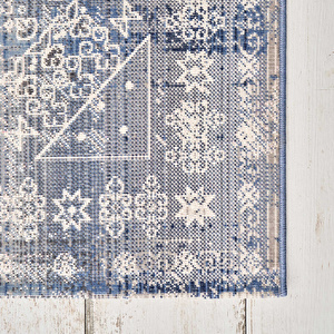 Kaşmir Halı 7/24 Alaca Kırkyama Mavi 80x150 cm görseli 7