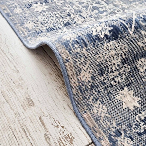 Kaşmir Halı 7/24 Alaca Kırkyama Mavi 200x290 cm görseli 3