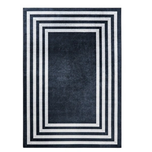 Sare By Kaşmir Halı Frame Black Yıkanabilir Kaymaz Taban 100x300 cm görseli 2