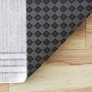 Sare By Kaşmir Halı Bordure Beige Yıkanabilir Kaymaz Taban 80x300 cm görseli 4
