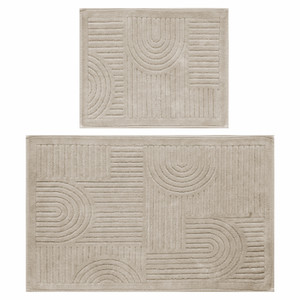 Kaşmir Home Thor 2li Pamuk Banyo Paspası Beyaz  60x100 cm-50x60 cm