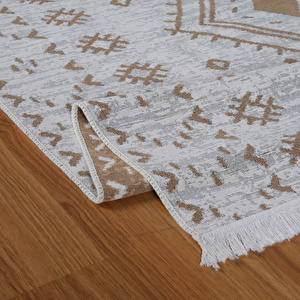Kaşmir Halı 7/24 Kilim Jüt Hatka Beige 100x200 cm görseli 5