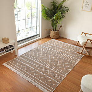 Kaşmir Halı 7/24 Kilim Jüt Alter Beige 100x200 cm görseli 1